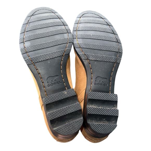 Sorel Emelie Chelsea Camel Suede Ankle Boots Size 8 Waterproof Leather Booties - Picture 5 of 11